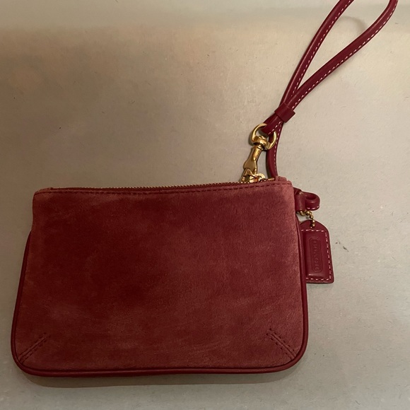 NWOT Coach Plum Suede Wristlet Pouch - Picture 5 of 5